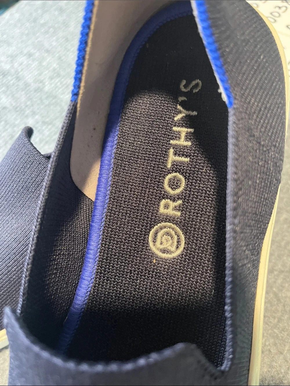 Rothy's Navy Slip-On Knit Sneakers with White Soles